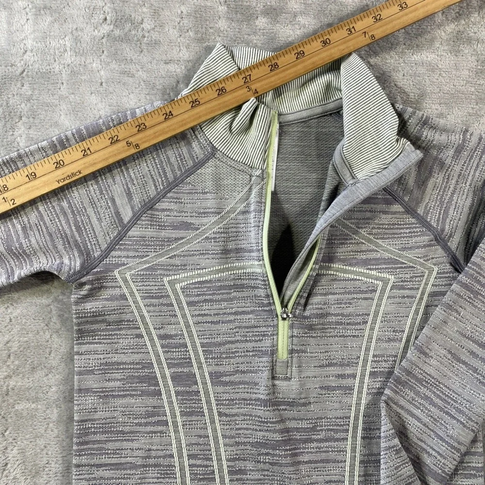Ivivva Lululemon Pullover Top Girls Size 10 Gray Quarter Zip Athletic Activewear